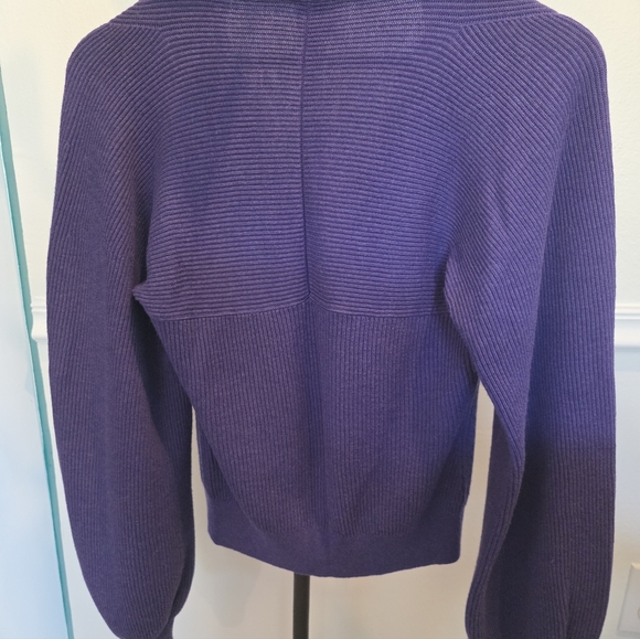 CABI #5834 Womens Extra Small Balloon Sleeve RIBBED KNIT SUNDAY CARDIGAN SWEATER - Picture 5 of 7